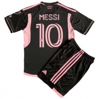 Fotbalové Dres Inter Miami Lionel Messi #10 Dětské Venkovní 2023-24 Krátký Rukáv (+ trenýrky)